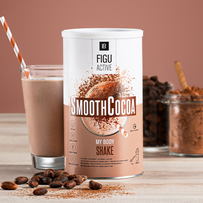  LR FIGUACTIVE Ρόφημα Smooth Cocoa: Κρεμώδης, ονειρεμένη απόλαυση για τους λάτρεις της σοκολάτας.