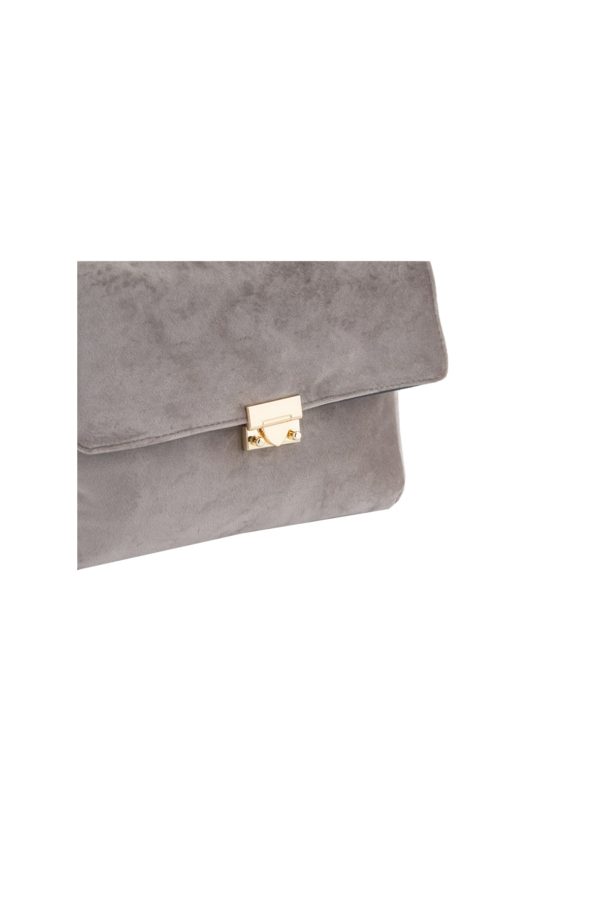 Τσάντα Ώμου Lovely Handmade Milena Velvet Bag | Grey - 11MI-VE-03