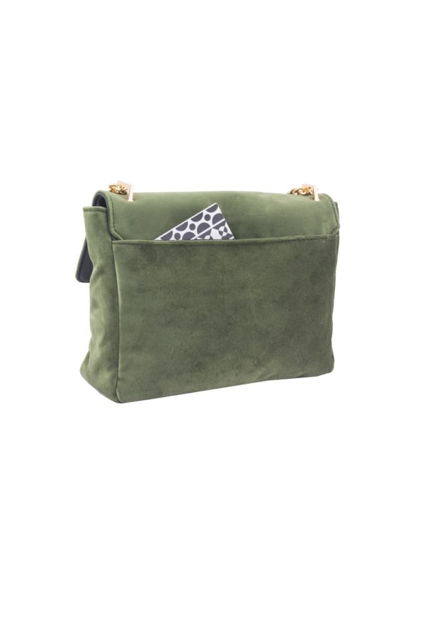 Τσάντα Ώμου Lovely Handmade Milena Velvet Bag | Olive - 11MI-VE-30