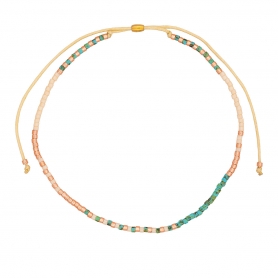 Βραχιόλι ποδιού της Excite Fashion Jewellery με χάντρες σε παστέλ αποχρώσεις απο ανοξείδωτο ατσάλι. BP-110467-45