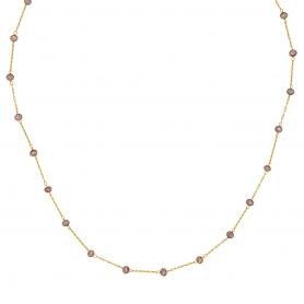 Κολιέ από την Excite Fashion Jewellery, μπρονζέ ροζάριο με επιχρυσωμένη ατσάλινη αλυσίδα. K-1155-01-04-6