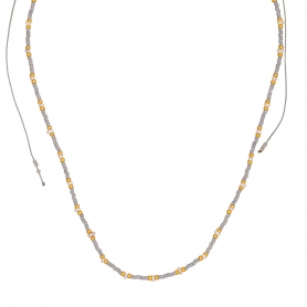 Κολιέ  Boho της Excite Fashion Jewellery, με περλίτσες, χρυσές και γκρί  χάντρες από επιχρυσωμένο ατσάλι.. N-110427-85