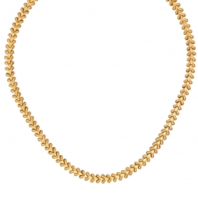 Κομψό κολιέ από την Excite fashion jewellery, σχέδιο V από επιχρυσωμένο ανοξείδωτο ατσάλι. N-YH1057A-G-69