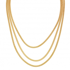 Τριπλή αλυσίδα φίδι από την Excite Fashion Jewellery από επιχρυσωμένο ανοξείδωτο ατσάλι. N-YH1531A-G-7