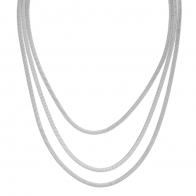 Τριπλή αλυσίδα φίδι από την Excite Fashion Jewellery από επιπλατινωμένο  ανοξείδωτο ατσάλι. N-YH1531A-S-7