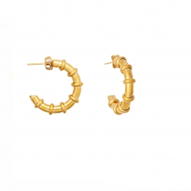 Κρίκοι από την  Excite Fashion Jewellery ανάγλυφοι κρίκοι από ανοξείδωτο (δεν μαυρίζει) επιχρυσωμένο ατσάλι. από ανοξείδωτο (δεν μαυρίζει) επιχρυσωμένο ατσάλι. E-YH2119A-G-65