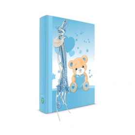 Παιδικό Άλμπουμ με Σχέδιο Αρκουδάκι Μπλε με Charms ​20 x 25 cm