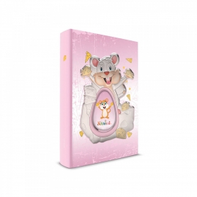 Παιδικό Άλμπουμ με Σχέδιο Ποντικάκι Ροζ με Κορνίζα 3D 20 x 25 cm