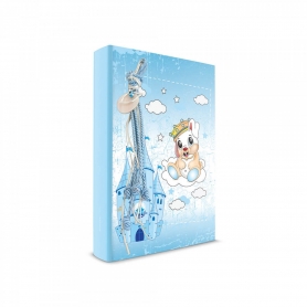 Παιδικό Άλμπουμ με Σχέδιο Πρίγκιπας Σκυλάκι Κάστρο Μπλε με Charms 15 x 20 cm
