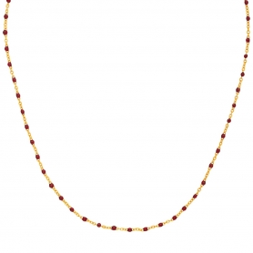 Κολιέ μπορντό ροζάριο από σμάλτο, με επιχρυσωμένη ατσάλινη αλυσίδα, από την Excite Fashion Jewellery. K-1620-01-26-55