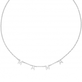 Κολιέ ΜΑΜΑ από  επιπλατινωμένο ανοξείδωτο ατσάλι  της Excite Fashion Jewellery. N009-S-55