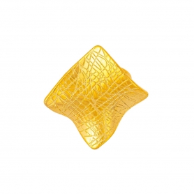 Εντυπωσιακό, τετράγωνο, ανάγλυφο, ασύμμετρο δαχτυλίδι από επιχρυσωμένο ανοξείδωτο ατσάλι, της Excite Fashion Jewellery. R-2306012-G-55