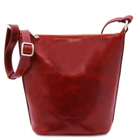 Γυναικεία Τσάντα Ώμου Δερμάτινη Giusi-Κόκκινο