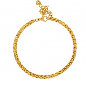 Βραχιόλι αλυσίδα από επιχρυσωμένο ανοξείδωτο ατσάλι, πλεξούδα, της Excite Fashion Jewellery. B-1755-01-5