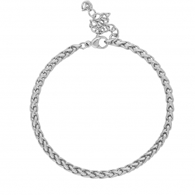 Βραχιόλι αλυσίδα από επιπλατινωμένο ανοξείδωτο ατσάλι, πλεξούδα, της Excite Fashion Jewellery. B-1755-03-5