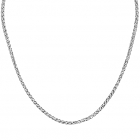 Κολιέ, πλεκτή αλυσίδα από  ανοξείδωτο επιπλατινωμένο ατσάλι (δεν μαυρίζει), της Excite Fashion Jewellery. K-1773-03-6