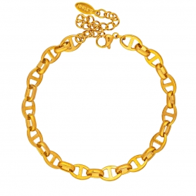 Βραχιόλι αλυσίδα της Excite Fashion Jewellery, σχέδιο Θ  από επιχρυσωμένο ανοξείδωτο ατσάλι. B-1803-01