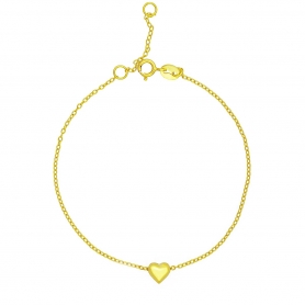 Βραχιόλι επιχρυσωμένο ασήμι 925, καρδιά, από την Excite Fashion Jewellery. B-23-G