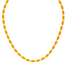 Κολιέ με πορτοκαλί σμάλτο, σε οβαλ σφυρήλατα μοτίφ, από ανοξείδωτο ατσάλι της Excite Fashion Jewellery. K-1783-22