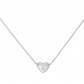 Κολιέ καρδιά, από επιπλατινωμένο  ασήμι 925 της Excite Fashion Jewellery. K-34-S