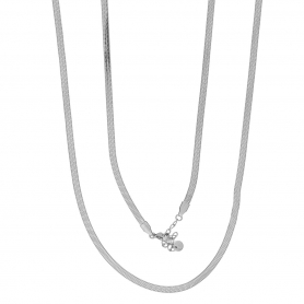 Μακριά αλυσίδα, επιπλατινωμένη, φίδι, της Excite Fashion Jewellery από ανοξείδωτο ατσάλι. N-2739-S