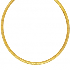 Κολιέ τσόκερ με ανάγλυφο σχέδιο από επιχρυσωμένο ανοξείδωτο ατσάλι της Excite Fashion Jewellery. N-2742-G