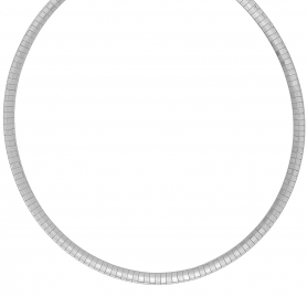 Κολιέ τσόκερ με ανάγλυφο σχέδιο από επιπλατινωμένο ανοξείδωτο ατσάλι της Excite Fashion Jewellery. N-2743-S