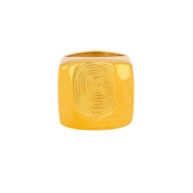 Δαχτυλίδι fingerprint από επιχρυσωμένο ανοξείδωτο ατσάλι, της Excite Fashion Jewellery. R-2833-G
