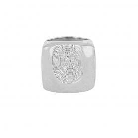 Ασημί δαχτυλίδι fingerprint από  ανοξείδωτο ατσάλι, της Excite Fashion Jewellery.R-2834-S