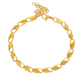 Βραχιόλι της Excite Fashion Jewellery,  οβάλ αλυσίδα , επιχρυσωμένο από ανοξείδωτο  ατσάλι. B-1804-01