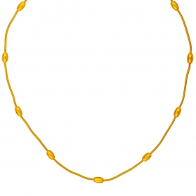 Κολιέ αλυσίδα με επίχρυσα οβάλ στοιχεία, από ανοξείδωτο ατσάλι της Excite Fashion Jewellery. K-1799-01