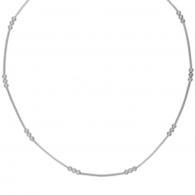 Ασημί  αλυσίδα με dots από ανοξείδωτο ατσάλι της Excite Fashion Jewellery. K-1800-03