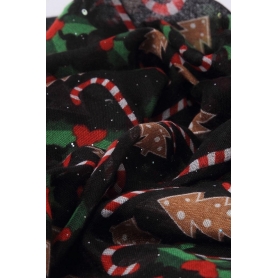 Χριστουγεννιάτικο φουλάρι με μοτίβα μαύρο