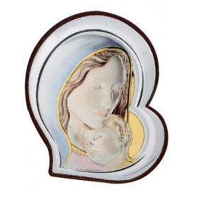 Ασημένια καθολική εικόνα Παναγία με Χριστό MA/E905-3C 21 x 24 cm