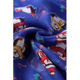 Χριστουγεννιάτικο φουλάρι με πιγκουινάκια μπλε