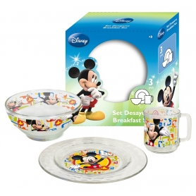 Γυάλινο παιδικό σετ φαγητού Disney Mikey