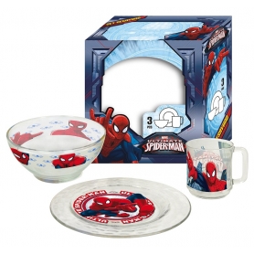 Γυάλινο παιδικό σετ φαγητού Disney Spiderman