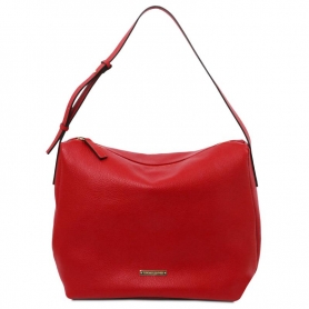 Γυναικεία Τσάντα Ώμου Δερμάτινη TL142081-Κόκκινο lipstick