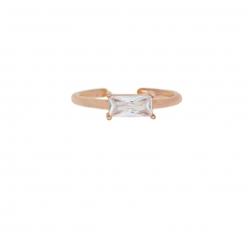 Δαχτυλίδι με λευκό ζιργκόν από ροζ χρυσό ασήμι 925. D-44-AS-RG-6