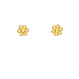 Καρφωτά σκουλαρίκια λουλουδάκια από επιχρυσωμένο ασήμι 925. S-96-G-45