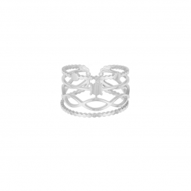 Δαχτυλίδι Excite Fashion Jewellery  διάτρητο από ανοξείδωτο  ατσάλι (δεν μαυρίζει) R-65-42S