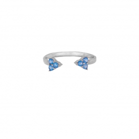 Δαχτυλίδι Excite Fashion Jewellery  με γαλάζια  ζιργκόν από επιπλατινωμένο ασήμι 925 D-14-AQUA-S-71