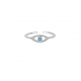 Excite-fashion δαχτυλίδι, ματάκι με γαλάζιο ζιργκόν  απο επιπλατινωμένο ασημί 925 D-10-AQUA-S-59