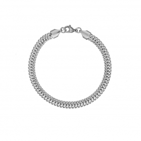 Βραχιόλι Excite Fashion Jewellery με δυο σειρές αλυσίδα απο ανοξείδωτο ατσάλι σε ασημί χρώμα.B-1131-03-55