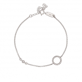 Κομψό βραχιόλι Excite Fashion Jewellery με λευκά ζιργκόν απο επιπλατινωμένο ασήμι 925.B-4-S-59