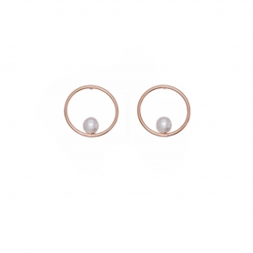 Κρίκοι Excite Fashion Jewellery με περλίτσα από ανοξείδωτο ατσάλι. Διατίθενται σε ασημί, χρυσό, και ροζ χρυσό. E-84-040RG