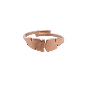 Δαχτυλίδι φυλλαράκι Excite Fashion Jewellery από ροζ χρυσό ανοξείδωτο ατσάλι (δεν μαυρίζει) και είναι υποαλλεργικό. R-49-021RG