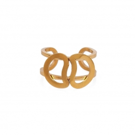 Δαχτυλίδι Excite Fashion Jewellery σε μοντέρνο σχέδιο από επιχρυσωμένο ανοξείδωτο ατσάλι (δεν μαυρίζει) και είναι υποαλλεργικό. R-59-028G