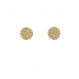 Καρφωτά σκουλαρίκια Excite fashion Jewellery απο επιχρυσωμένο ασήμι 925 με λευκά ζιργκόν.S-29-AS-G-5