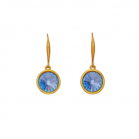 Χειροποίητα επιχρυσωμένα σκουλαρίκια Excite Fashion Jewellery  με κρύσταλλα Swarovski σε στρογγυλό σχήμα, μεσαίου μήκους. S-848-01-07-5